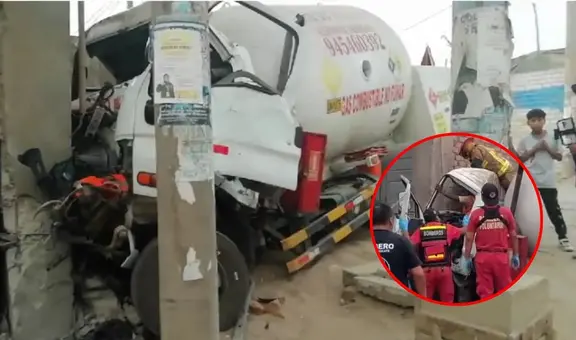 Camión de gas impacta contra vivienda en Lurigancho-Chosica: dos personas quedaron atrapadas