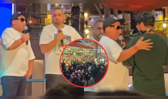 Jorge Luna y Ricardo Mendoza paralizan Megaplaza: improvisaron show en vivo para la multitud de asistentes