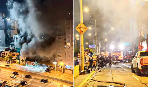 Fuerte incendio en Miraflores: 19 unidades de bomberos atienden emergencia en avenida Paseo de la República