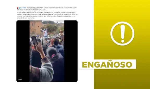 Video que muestra rechazo ciudadano a Keiko Fujimori en Cusco no es de enero de 2025
