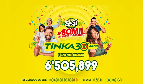 Resultados de La Tinka de este miércoles 29 de enero: números ganadores, premios y el Pozo Millonario