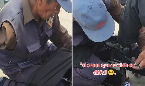 Lustrabotas con discapacidad física sorprende en redes: “A pesar de todo sale adelante”