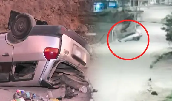 Tres personas se salvan de morir luego de que vehículo se volcara en campo deportivo en VMT