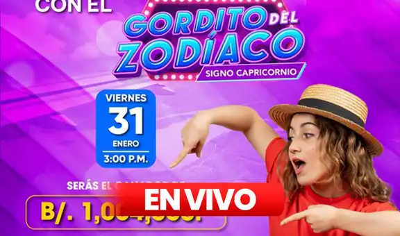 Lotería EN VIVO Gordito del Zodiaco HOY, 31 de enero: mira aquí los resultados de la Lotería Nacional de Panamá vía Telemetro