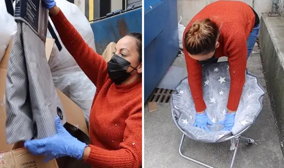 Salvadoreña queda impactada al revisar basurero en Estados Unidos: "¿Por qué tiran cosas útiles?"