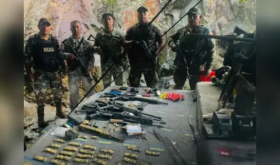 Pataz: Incautan armas de guerra y explosivos usados por mineros ilegales