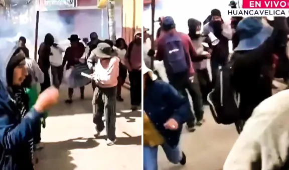 Paro en Huancavelica: PNP reprime con lacrimógenas a manifestantes que exigen reparar carretera que une Junín y Ayacucho