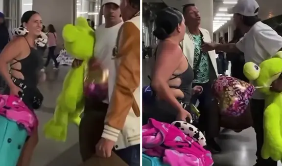 Mujer llegó al aeropuerto y la reciben su novio y su amante: el inesperado final es viral