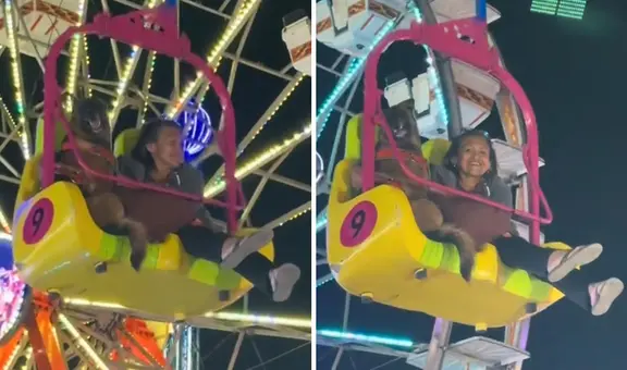 Mujer disfrutó de juego mecánico junto a su perro y emotiva escena es viral: “Va superfeliz”