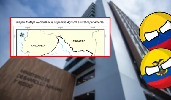 Midagri confunde los nombres de Ecuador y Colombia en mapa publicado en documento oficial del Gobierno peruano