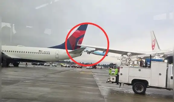 Avión de Japan Airlines choca con aeronave de Delta en el aeropuerto de Seattle-Tacoma: reportan retrasos y daños