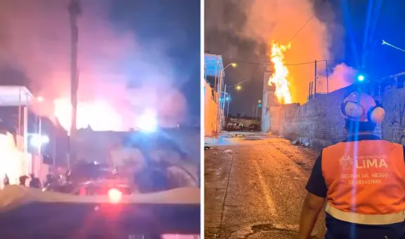 Incendio de grandes proporciones en Cercado de Lima moviliza a 12 unidades del Cuerpo General de Bomberos