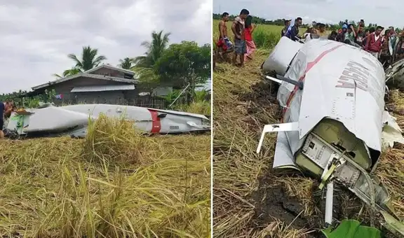 Avioneta contratada por el ejército de Estados Unidos se estrelló en Filipinas y autoridades reportan 4 muertos
