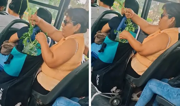 Mujer peruana aprovecha el tráfico para ir preparando su almuerzo y es viral: "El tiempo vale oro"