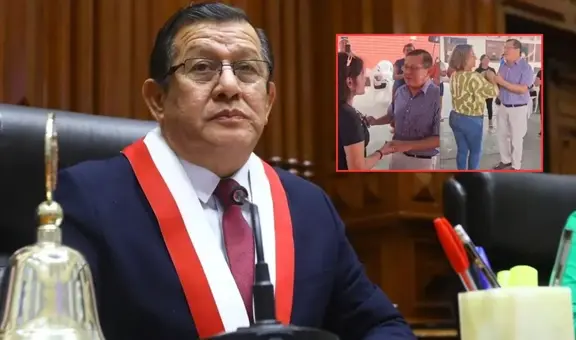 Eduardo Salhuana es captado bailando con trabajadores del Parlamento en campeonato deportivo