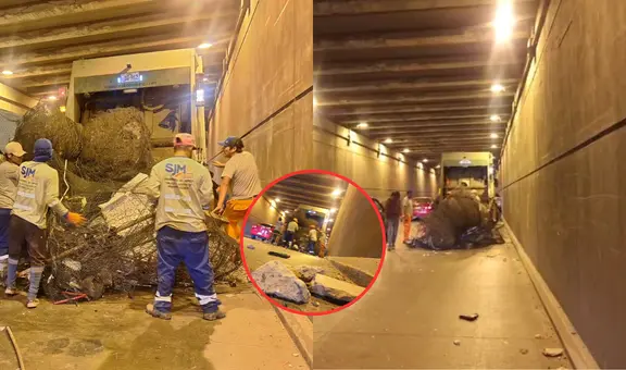 Cae parte de la estructura de bypass en SJM: incidente impidió el pase de unidades de transporte público