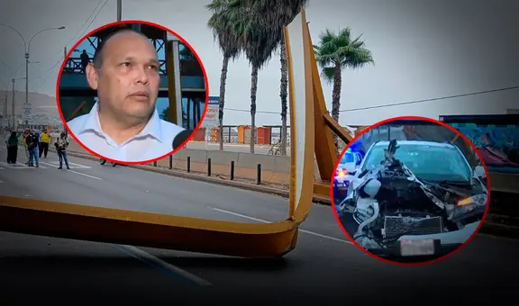 Conductor salva de morir tras caída de arco en la Costa Verde: "Me asustó tanto de que me vaya a matar"