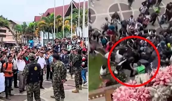 Ciudadanos buscan linchar al alcalde de Pozuzo por incumplimiento de obras: se enfrentan a serenos y PNP