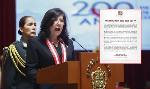 Janet Tello, presidenta del Poder Judicial, rompe su silencio tras posible destitución: "Mi conducta siempre ha sido de apego a la ley"