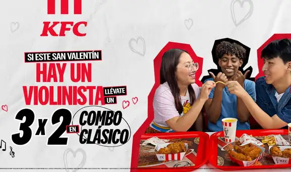 KFC tiene el plan perfecto para San Valentín: compra para dos y el violinista come gratis