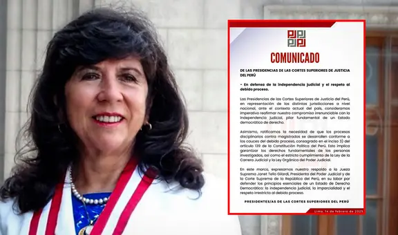 Janet Tello: jueces de las Cortes Superiores de Justicia expresan su respaldo a presidenta del PJ tras ataque en su contra