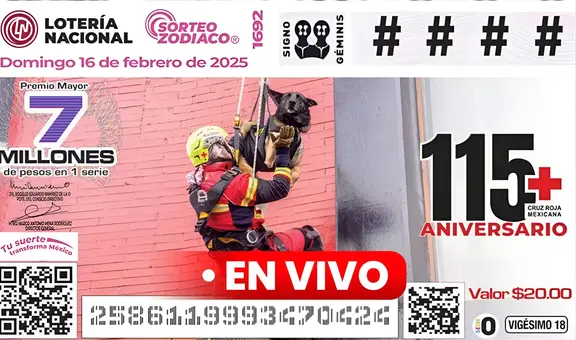 [Lotería Nacional de México] Resultados Sorteo Zodiaco 1692 HOY, 16 de febrero: qué número salió en el premio mayor