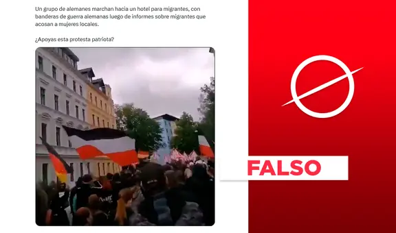 Video no muestra marcha de alemanes hacía una hotel de inmigrantes: se trata de manifestación neonazi