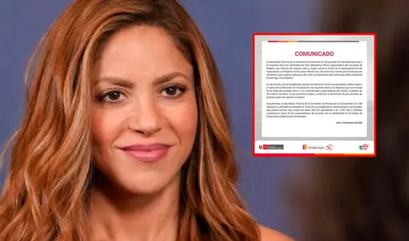 Organizadores de concierto de Shakira podría recibir multa de 450 UIT si no aclaran pronto reprogramación o reembolsos de entradas