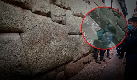 Vandalizan emblemática Piedra de los 12 ángulos en Cusco: identifican a atacante por cámaras de seguridad