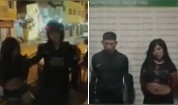 Pareja de novios intenta huir de la policía, pero son capturados con arma de fuego y drogas en el Agustino