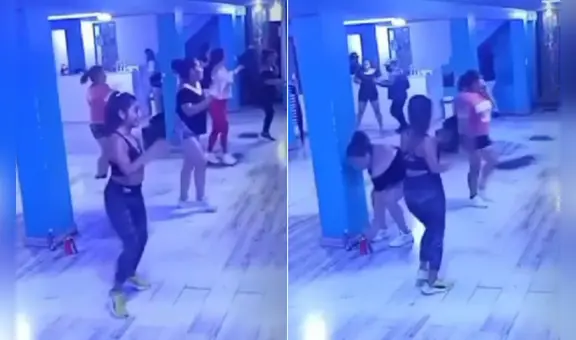 Robo en plena clase de zumba: cámaras captan a sujetos armados que irrumpieron gimnasio en VES