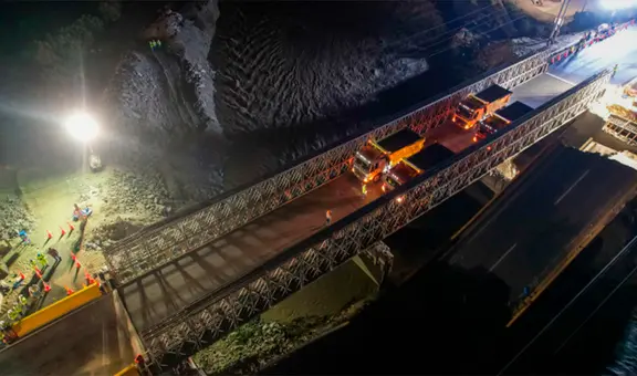 Chancay: MTC anunció que se restableció el tránsito de puente modular luego de colapsarse