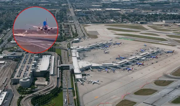 Captan preciso instante en que avión de Southwest Airlines estuvo a punto de chocar con jet privado en aeropuerto de Midway