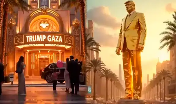 Trump promueve plan para que Gaza pase al poder de EE. UU.: compartió video con IA donde aparece una estatua dorada de él mismo