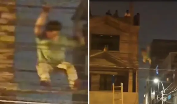 Menor acusado de agresión sexual queda atrapado en cable de luz al intentar huir de vecinos en Santa Anita