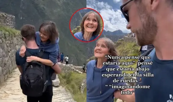 Hijo conmovió al llevar a su madre invidente en brazos a Machu Picchu: "Nunca pensé que estaría aquí"