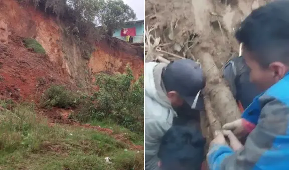 Pataz: dos adultos mayores quedan sepultados tras el derrumbe de un cerro por intensas lluvias