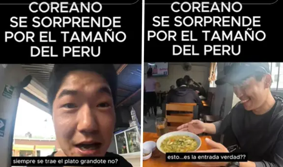 Coreano visita Perú y quedó impactado por la cantidad de comida que sirven: “¿Es solo la entrada?”