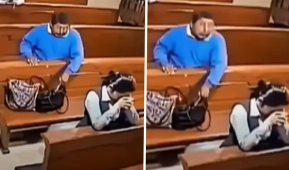 ¡Insólito acto! Ladrón roba celular en plena misa y su inesperado gesto antes de huir sorprende a todos
