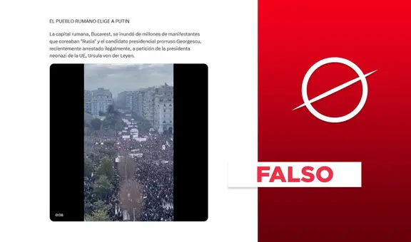 Video no muestra protesta en Rumania a favor de candidato presidencial afín a Vladimir Putin