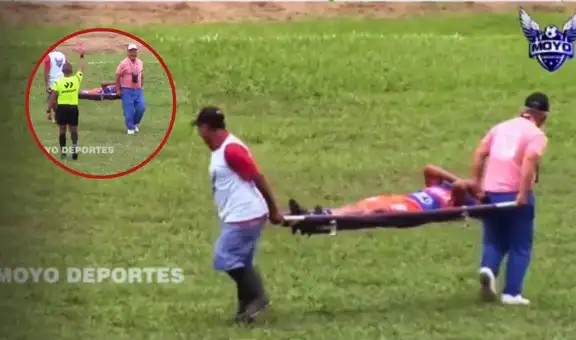 Camillero protagoniza 'blooper' en Copa Perú al trasladar a jugador lesionado y árbitro le saca tarjeta roja: "Lo agarraron por otro lado"