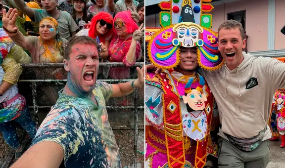Youtuber español Mario Colomina terminó empapado y pintado en el Carnaval de Cajamarca 20205: “Ni el de Brasil te supera”