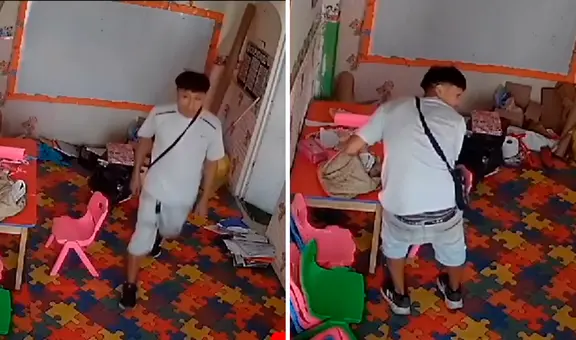 Delincuente ingresa a colegio inicial de San Juan de Lurigancho y roba a docente: cámara registró el atraco
