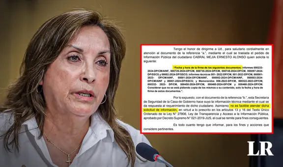 Dina Boluarte: denuncian que Gobierno estaría ocultando información de Despacho Presidencial