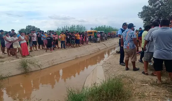 Adolescente muere ahogado tras perder el control de su motocicleta y caer en un canal en Piura