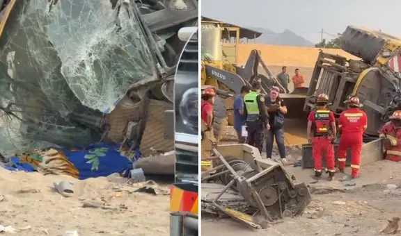 Fatal accidente en Huaral: conductor de maquinaria pesada pierde la vida tras volcar su vehículo en un descampado