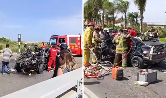 Trágico accidente en la Panamericana Sur: auto se estrelló contra baranda cerca de un grifo Primax
