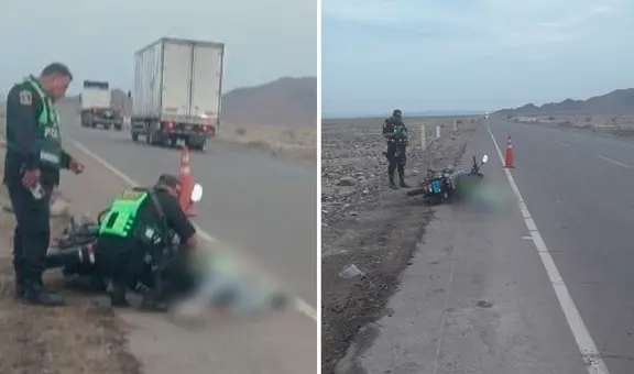 Motociclista muere tras accidente en la Panamericana Sur, en Ica: acompañante fue trasladada al hospital de Nazca