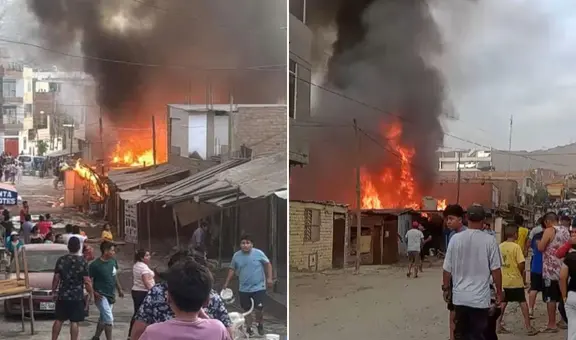 Fuerte incendio en Santa Clara, cerca del cementerio en Ate, moviliza 5 unidades de bomberos