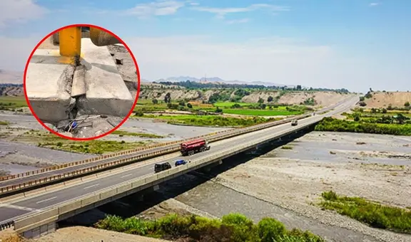 Cierran puente de 50 años al norte de Lima tras detectar grietas y riesgo de colapso por el aumento del caudal